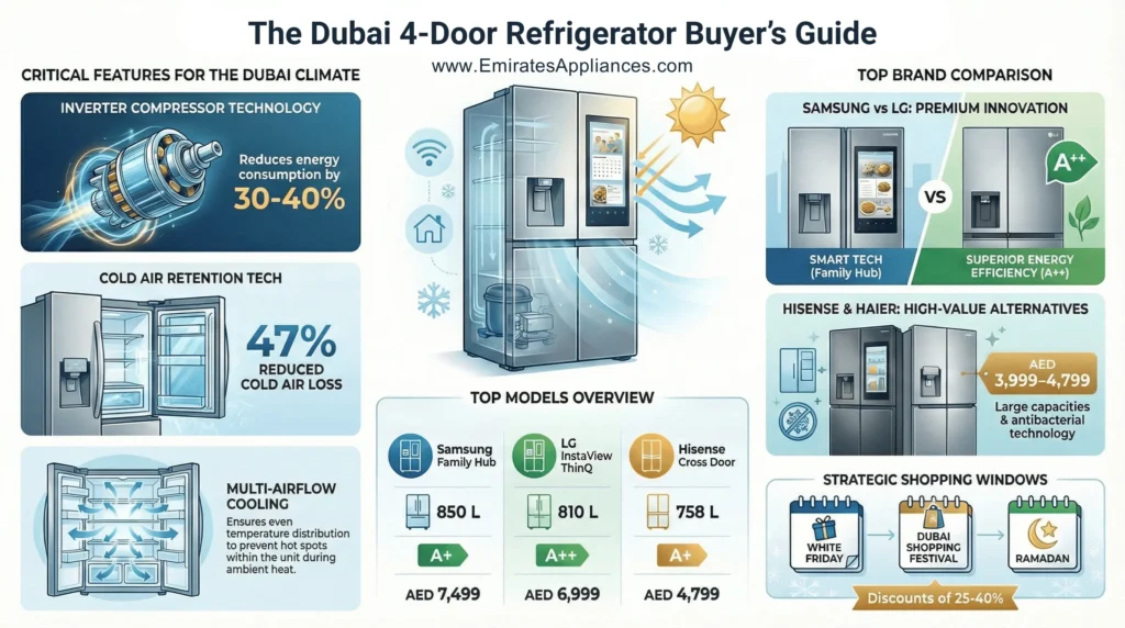 Best 4 Doors Refrigerators in Dubai