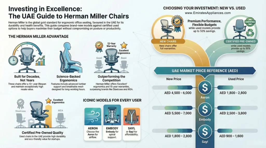 New and Used Herman Miller Chairs Available at Emirates Appliances